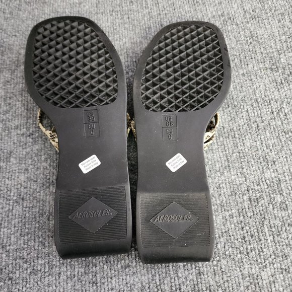 Aerosol Sandals Womens Size 8 Faux Snake Strappy Square Heel New With Box Slides - Picture 6 of 9